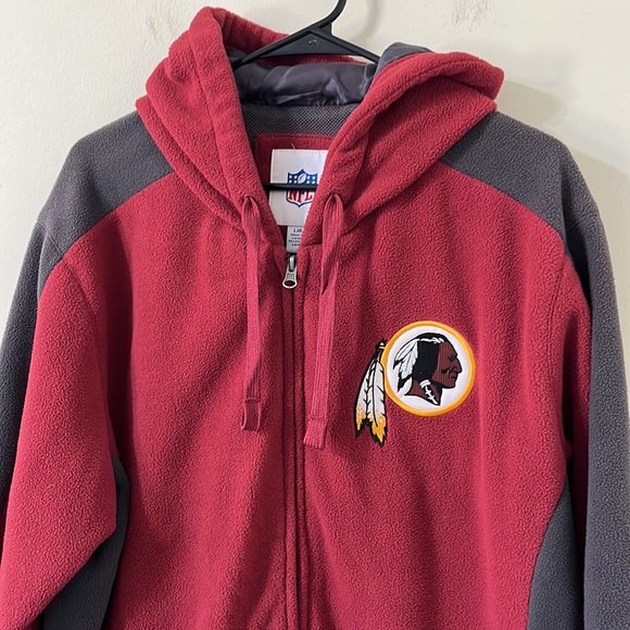 NFL Men's Washington Commanders Burgundy Dark Grey Full Zip Hooded Sweatshirt L - Picture 2 of 10